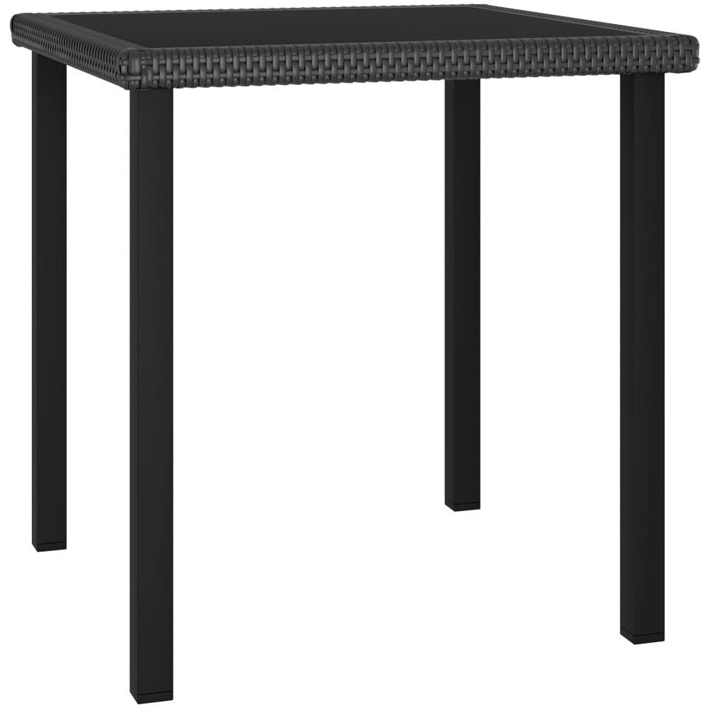 Set Da Pranzo Da Giardino 5 Pz In Polyrattan Nero - Foto 2