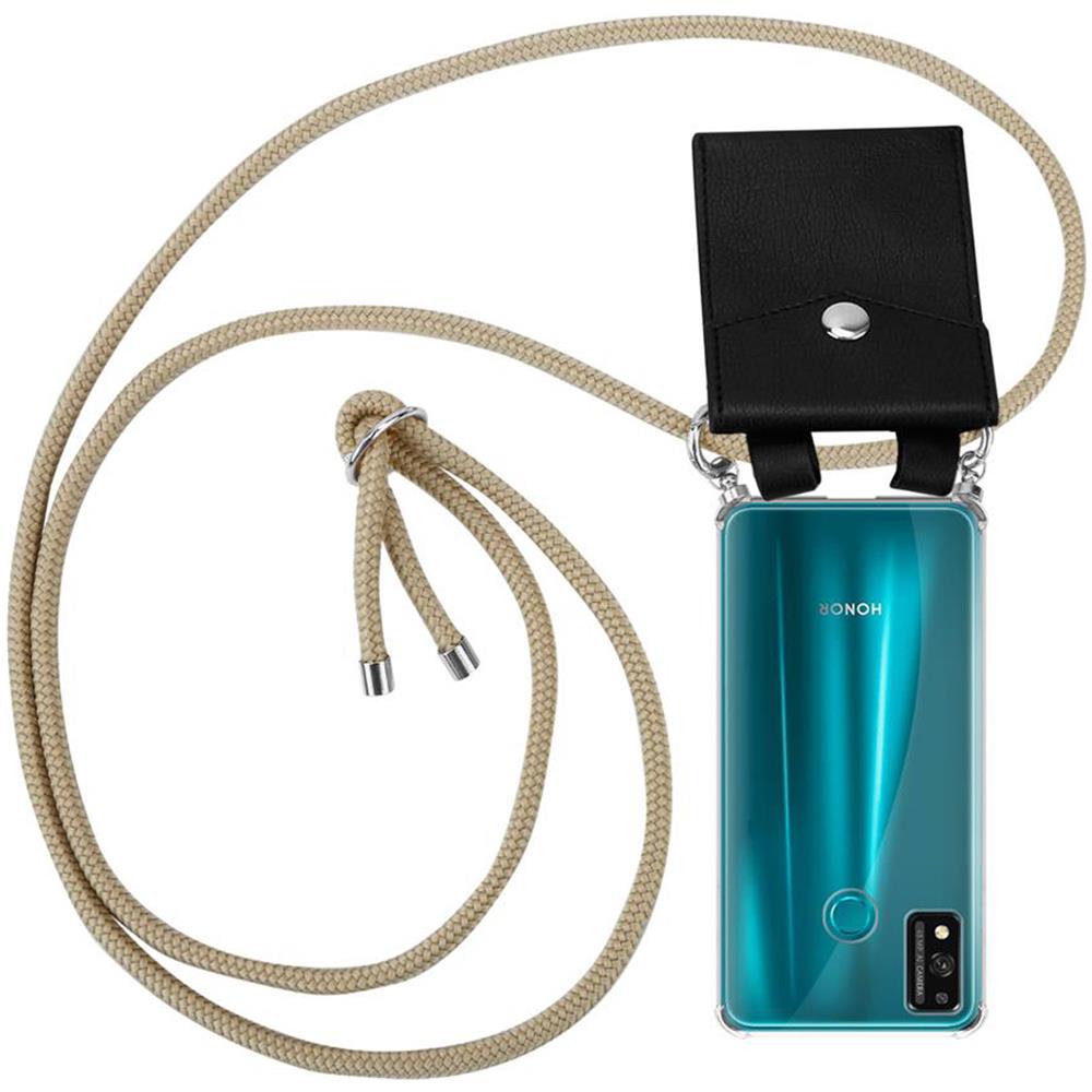 Catena Di Telefoni Cellulari Compatibile Con Honor 9x Lite In Marrone Brillante - Coperchio Protettivo In Silicone Con Anelli D'argento, Cinturino In Corda E Custodia Staccabile - Foto 1