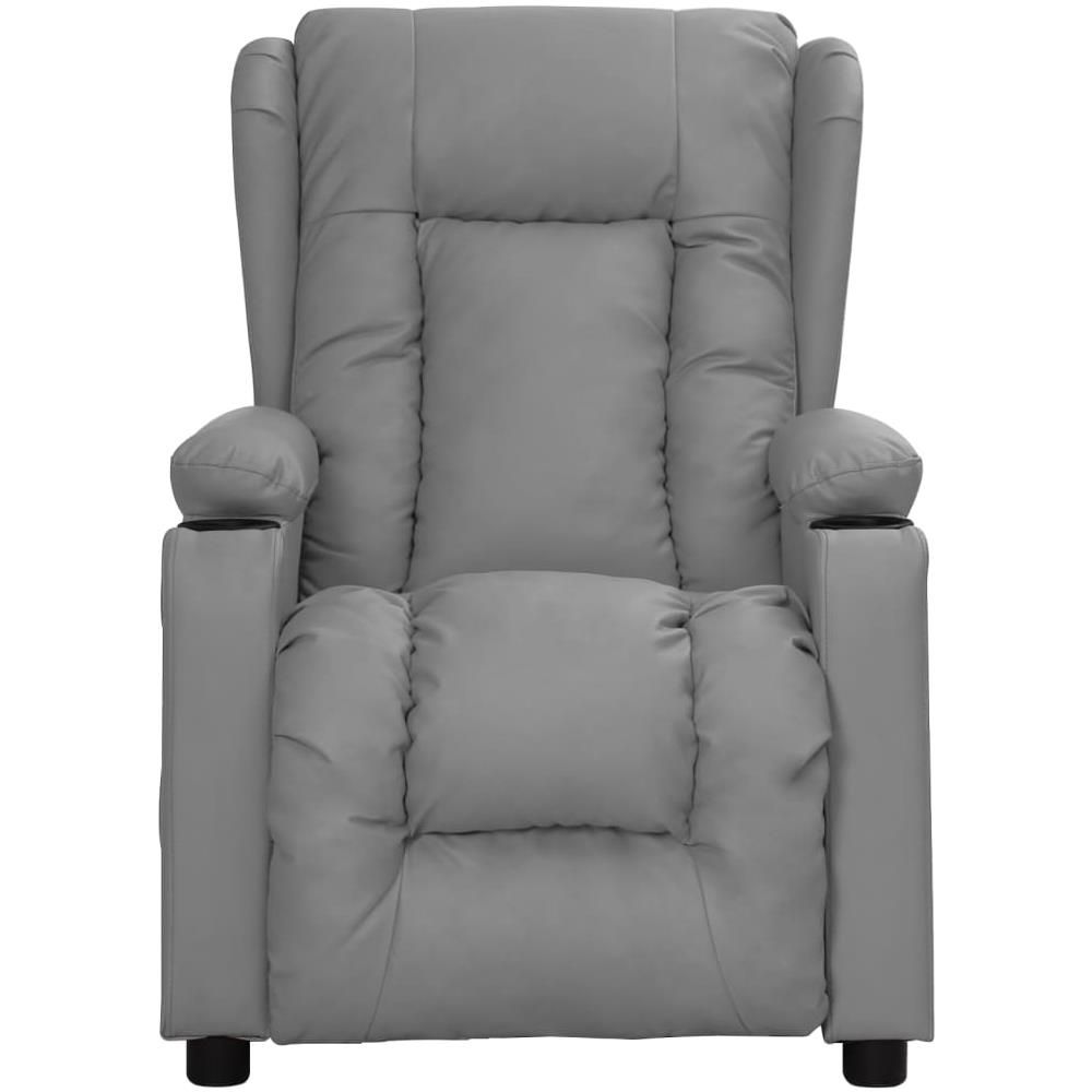 Poltrona Reclinabile A Rialzo Grigio In Similpelle - Foto 3