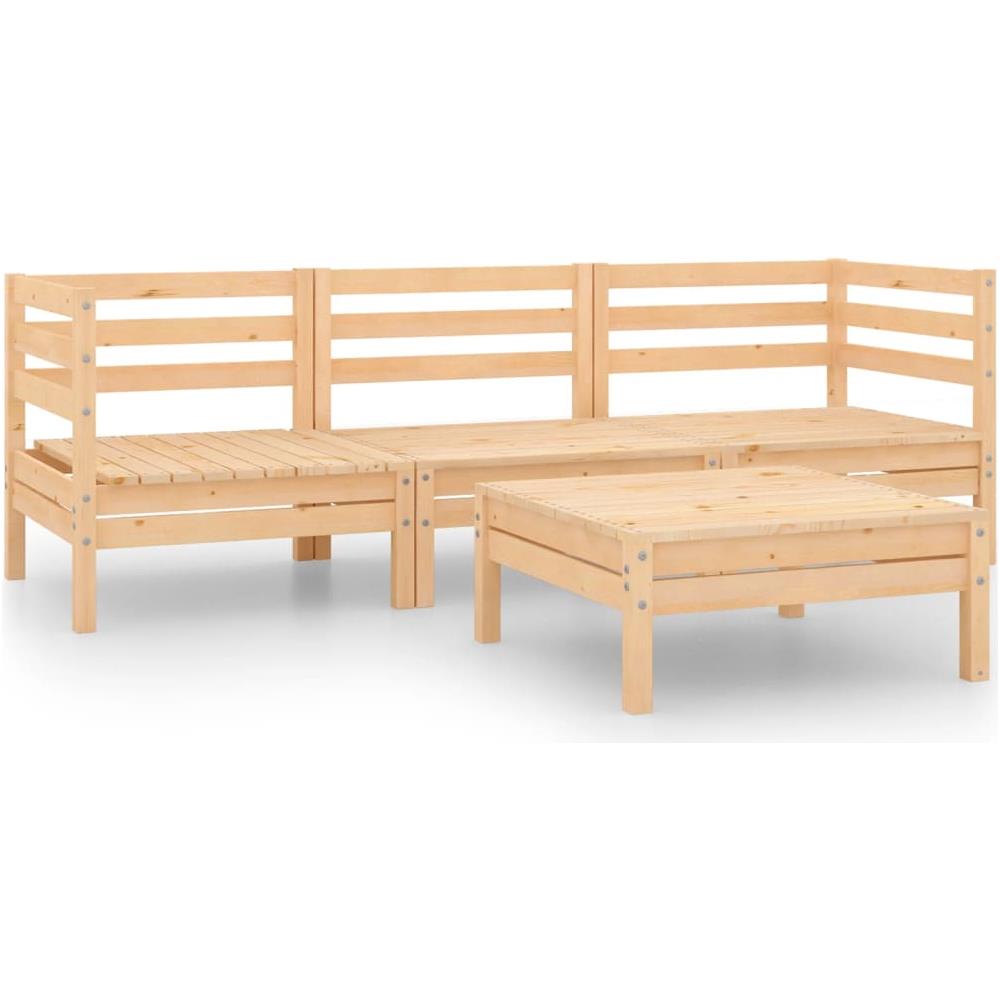 Set Divani Da Giardino 4 Pz In Legno Massello Di Pino - Foto 2