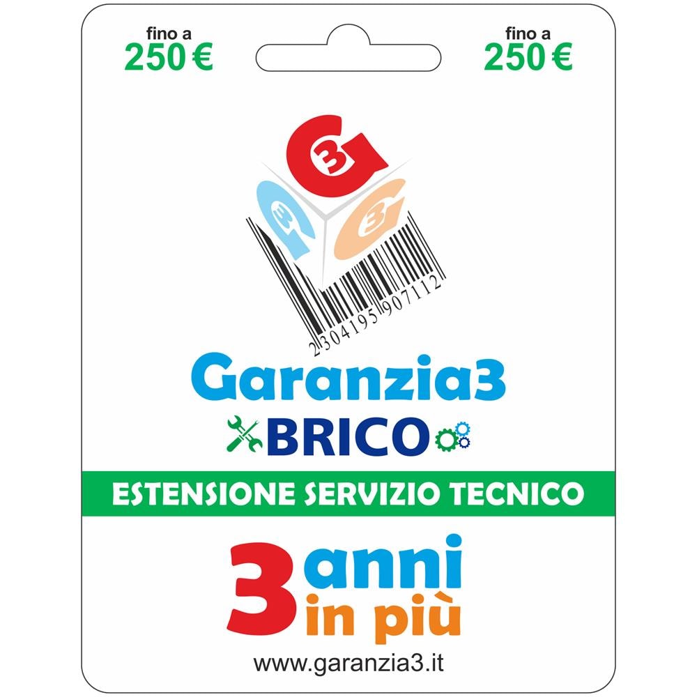 Brico 250 - Estensione del servizio tecnico 3 anni in più con massimale di copertura a 250 Euro - Foto 1