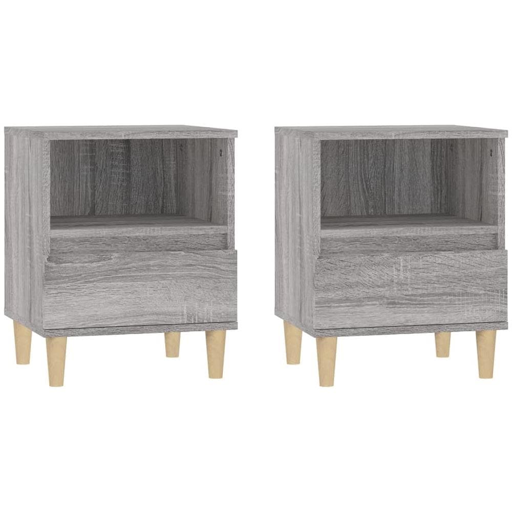 Comodino 2 Pz Grigio Sonoma 40x35x50 Cm - Foto 2