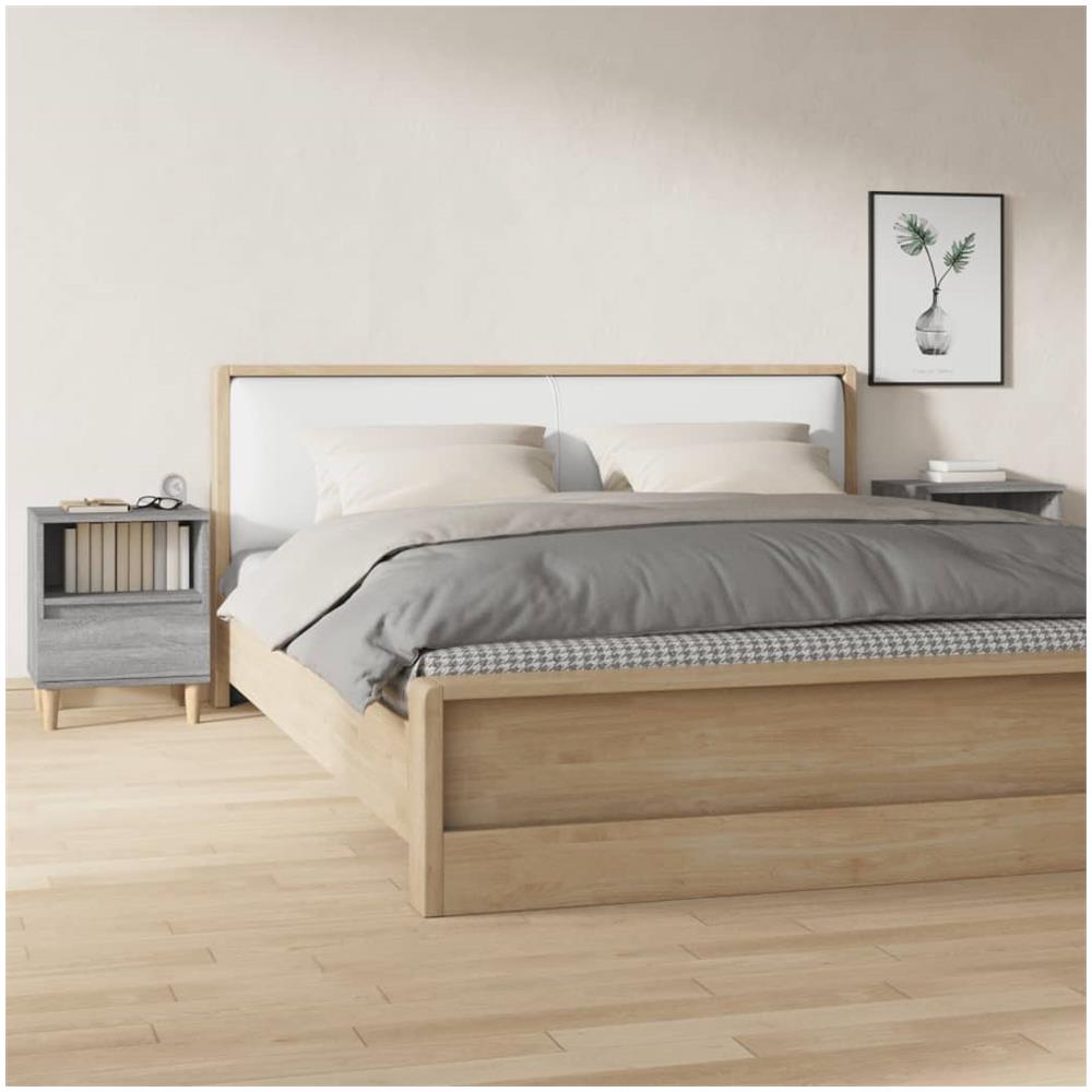 Comodino 2 Pz Grigio Sonoma 40x35x50 Cm - Foto 1