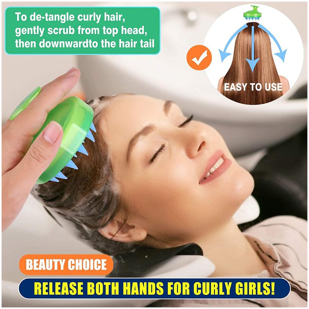 Spazzola Per Massaggio E Peeling Del Cuoio Capelluto Verde - Foto 2