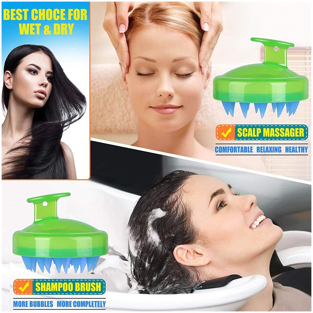 Spazzola Per Massaggio E Peeling Del Cuoio Capelluto Verde - Foto 5