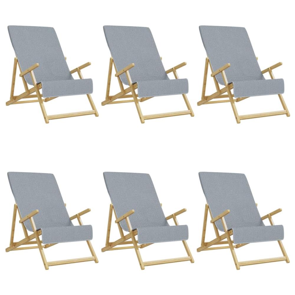 Asciugamani Da Spiaggia 6 Pz Grigi 60x135 Cm Tessuto 400 Gsm - Foto 2