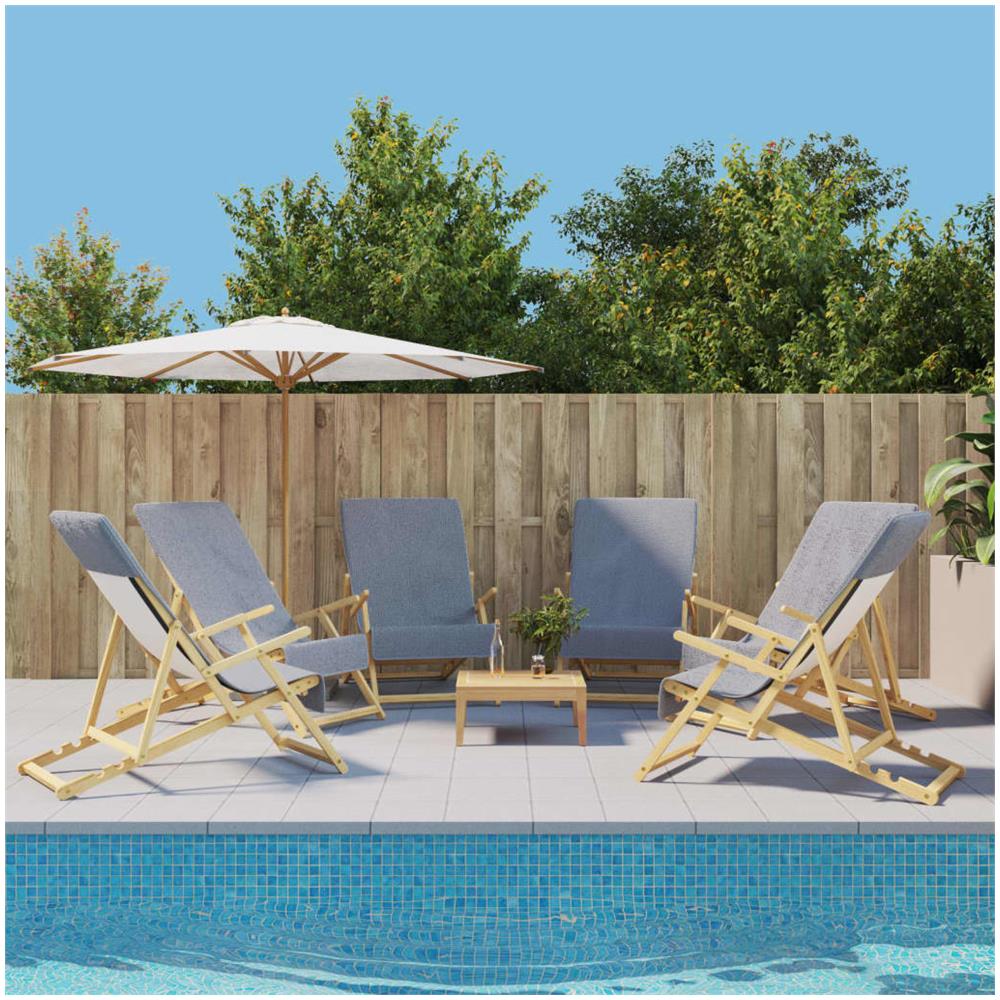 Asciugamani Da Spiaggia 6 Pz Grigi 60x135 Cm Tessuto 400 Gsm - Foto 1