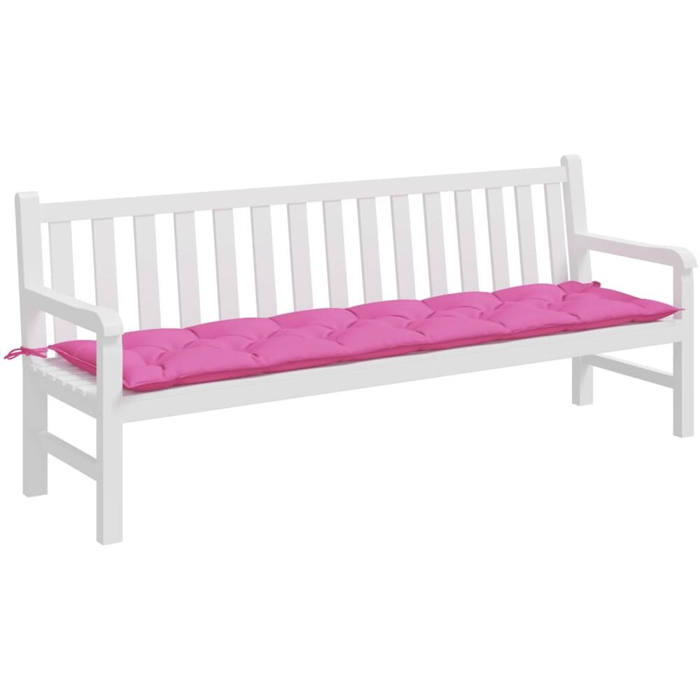 Cuscino Per Panca Da Giardino Rosa 200x50x7 Cm In Tessuto - Foto 3