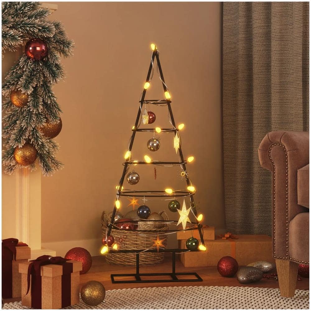 Albero Di Natale Decorativo In Metallo Nero 90 Cm - Foto 1