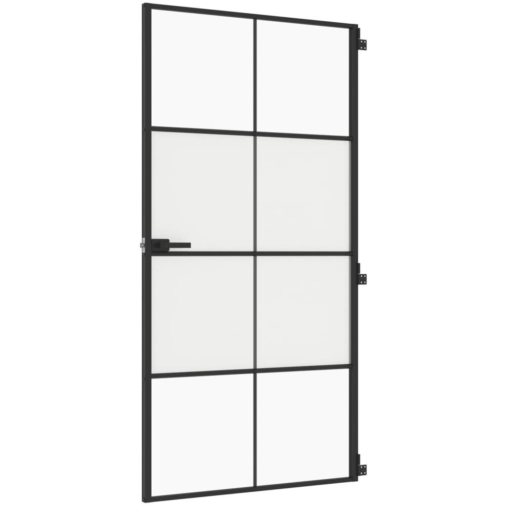 Porta Interni Sottile Nera 102,5x201,5vetro Temperato Alluminio - Foto 2