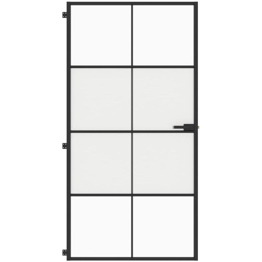 Porta Interni Sottile Nera 102,5x201,5vetro Temperato Alluminio - Foto 3