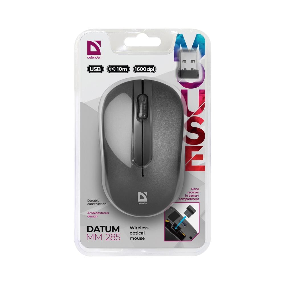 DATUM MM-285 mouse Ufficio Ambidestro RF Wireless Ottico 1600 DPI - Foto 5