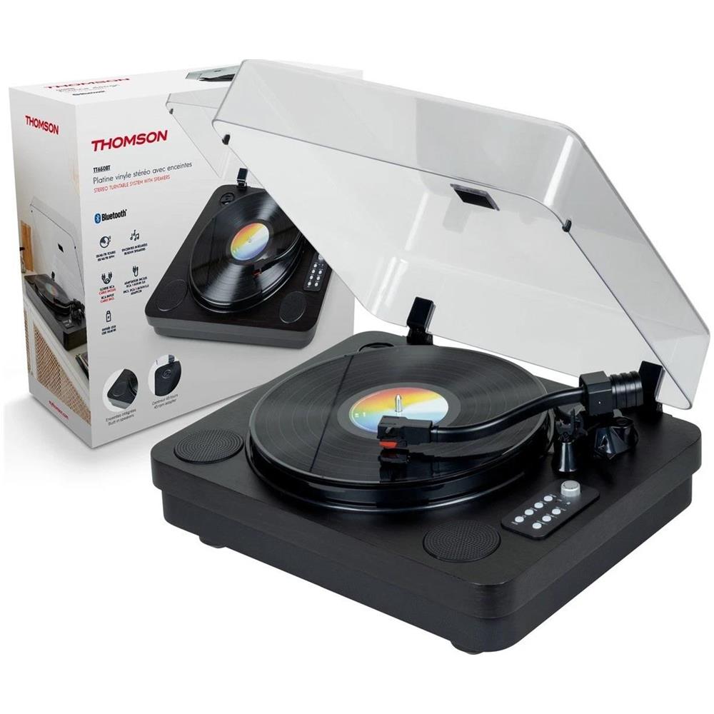 Giradischi Stereo TT650BT Con Altoparlanti Integrati - Funzione di Arresto Automatico - Connessione RCA /Bluetooth - Nero - Foto 1