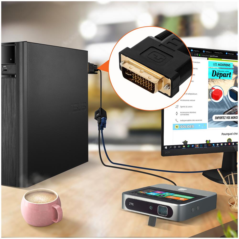 Adattatore Audio Video Dvi-d Maschio A Dvi-d E Hdmi Femmina Hd 33 Cm Nero - Foto 2