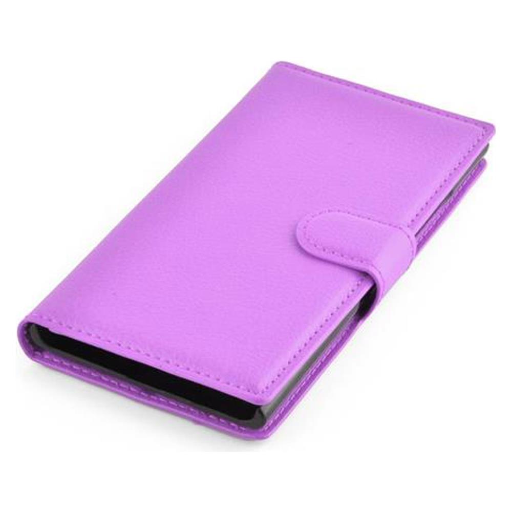 Custodia Compatibile Con Nokia Lumia 730 In Violetta Ametista - Coperchio Protettiva Con Chiusura Magnetica, Funzione Stand E Tasca Per Le Carte - Foto 2
