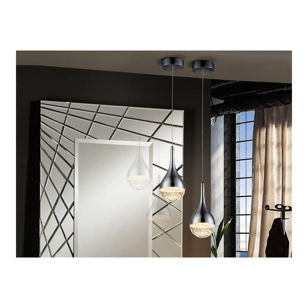 Sospensione A Soffitto In Cristallo A Led Integrato Con Effetto Bolla Cromato - Foto 1