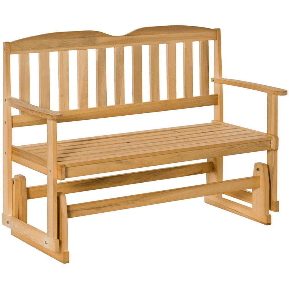 Panchina Da Giardino A Dondolo 2 Posti Con Braccioli In Legno Di Abete - Foto 2