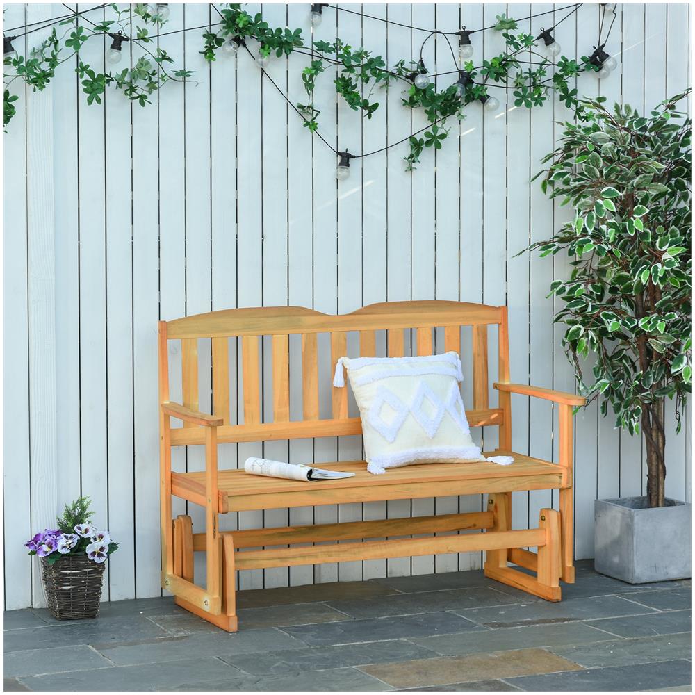 Panchina Da Giardino A Dondolo 2 Posti Con Braccioli In Legno Di Abete - Foto 8