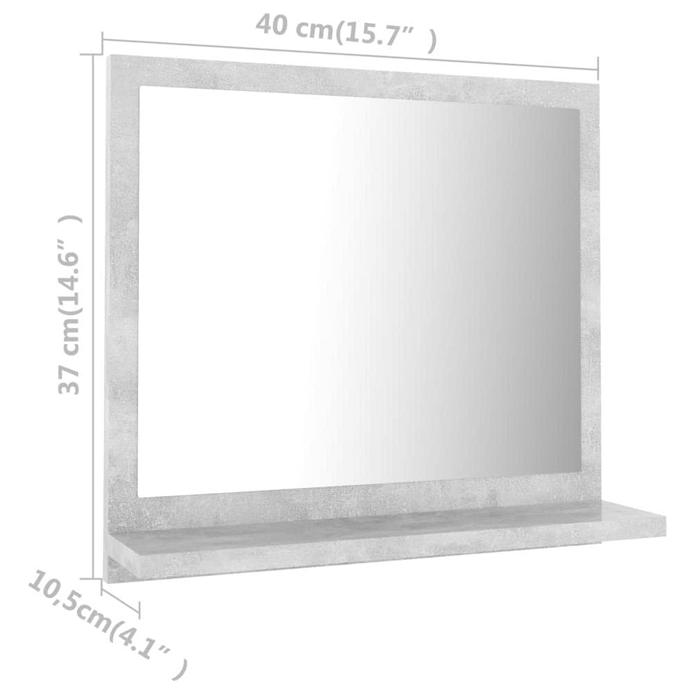Specchio Da Bagno Grigio Cemento 40x10,5x37 Cm In Truciolato - Foto 7