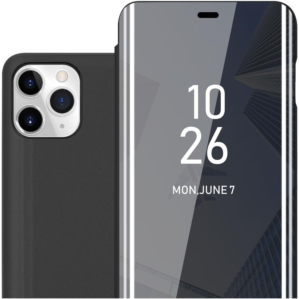 Custodia Compatibile Con Apple Iphone 11 Pro In Tormalina Nera - Clear View Specchio Coperchio Protettivo Con Funzione Di Supporto Protezione A 360 Gradi - Foto 1