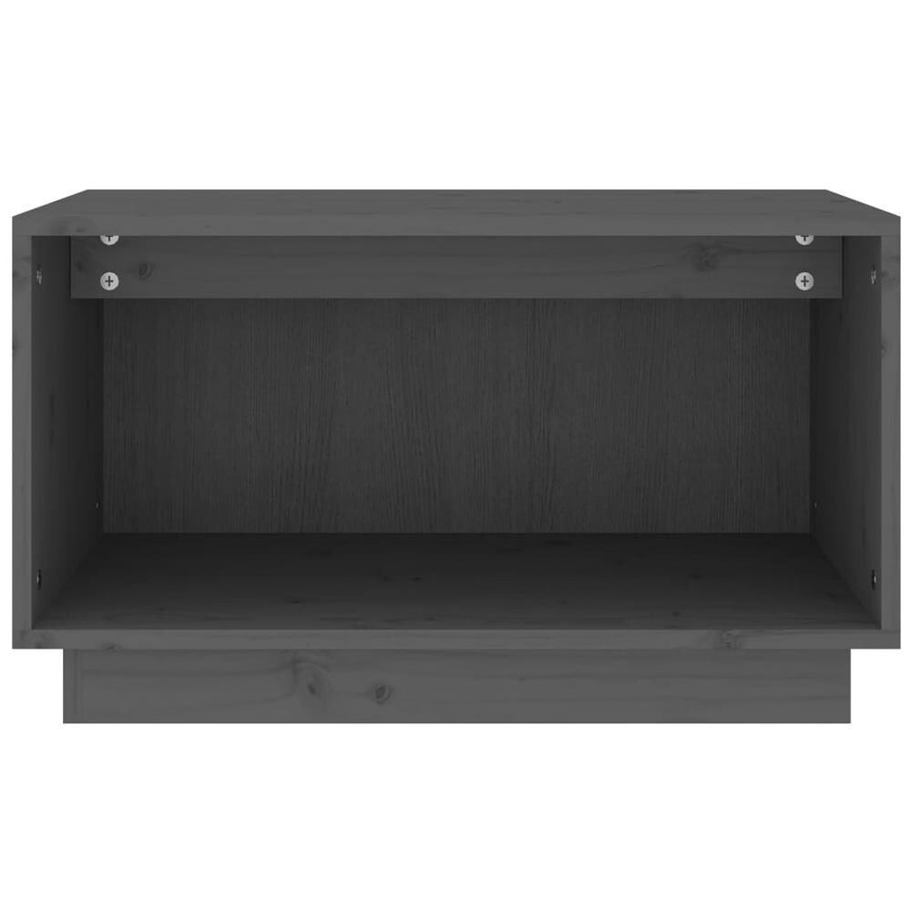 Mobile Porta Tv Grigio 60x35x35 Cm In Legno Massello Di Pino - Foto 7