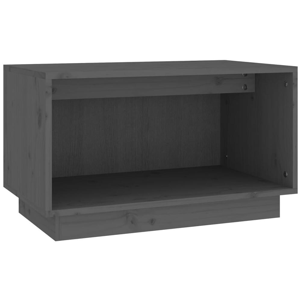 Mobile Porta Tv Grigio 60x35x35 Cm In Legno Massello Di Pino - Foto 1