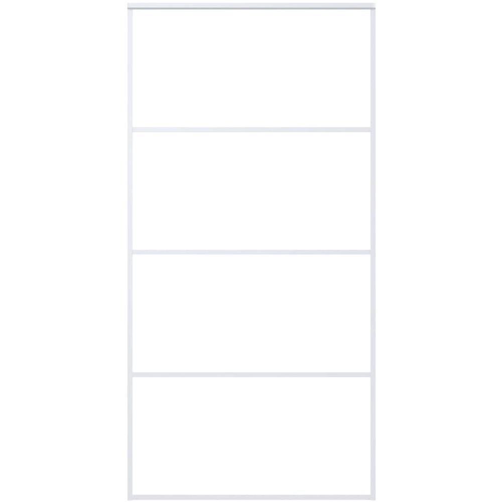 Porta Scorrevole in Vetro ESG e Alluminio 102,5x205 cm Bianca - Foto 2