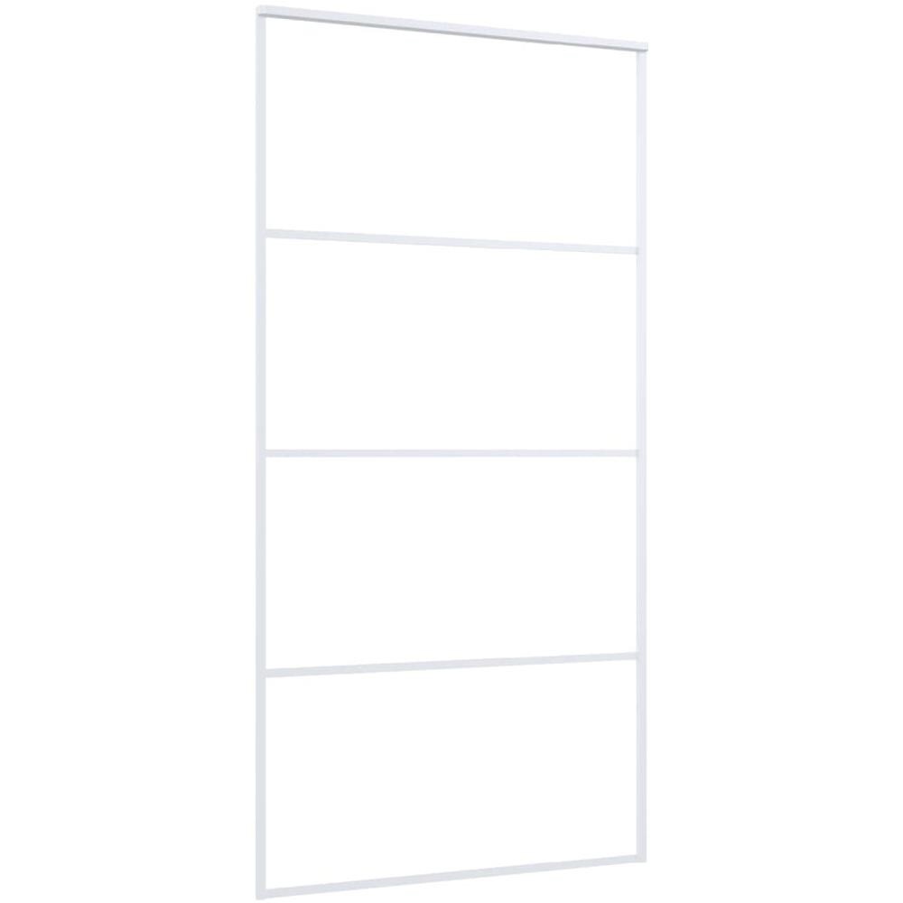 Porta Scorrevole in Vetro ESG e Alluminio 102,5x205 cm Bianca - Foto 3