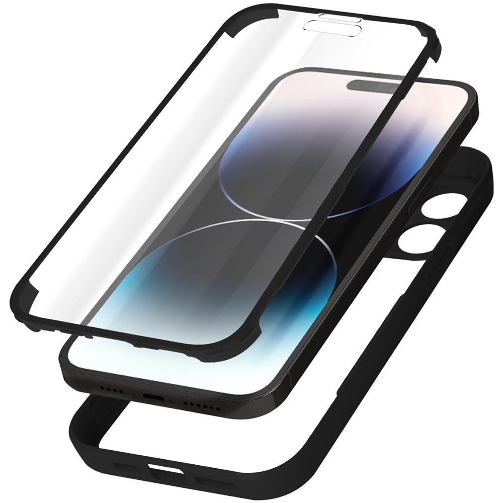 Cover Iphone 14 Pro Max Retro Plexiglass Fronte Polimero Bordo Nero - Foto 1