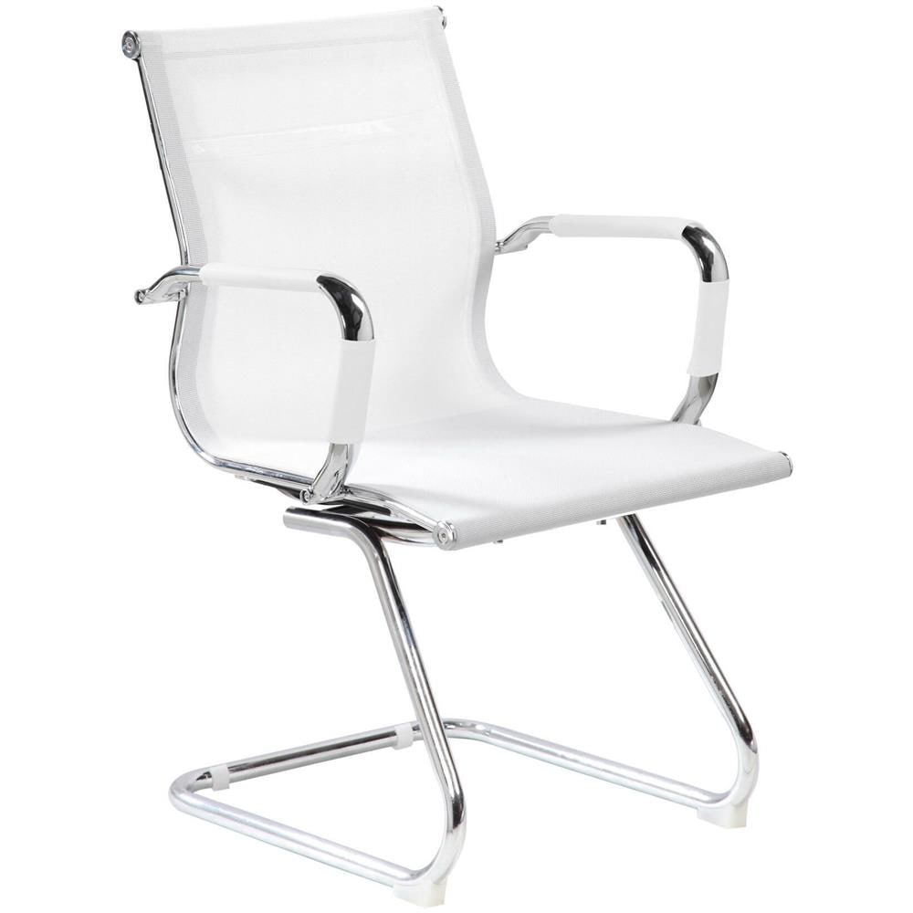 Sedia Balvano, Seduta Sala Da Attesa Per Ufficio Con Braccioli, Seduta Ergonomica Da Attesa, 62x54h89 Cm, Bianco - Foto 1