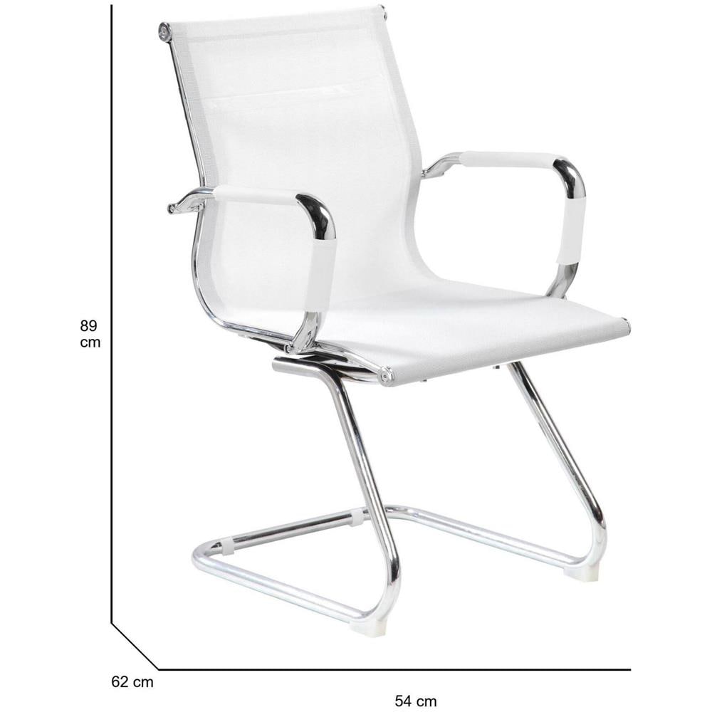 Sedia Balvano, Seduta Sala Da Attesa Per Ufficio Con Braccioli, Seduta Ergonomica Da Attesa, 62x54h89 Cm, Bianco - Foto 2