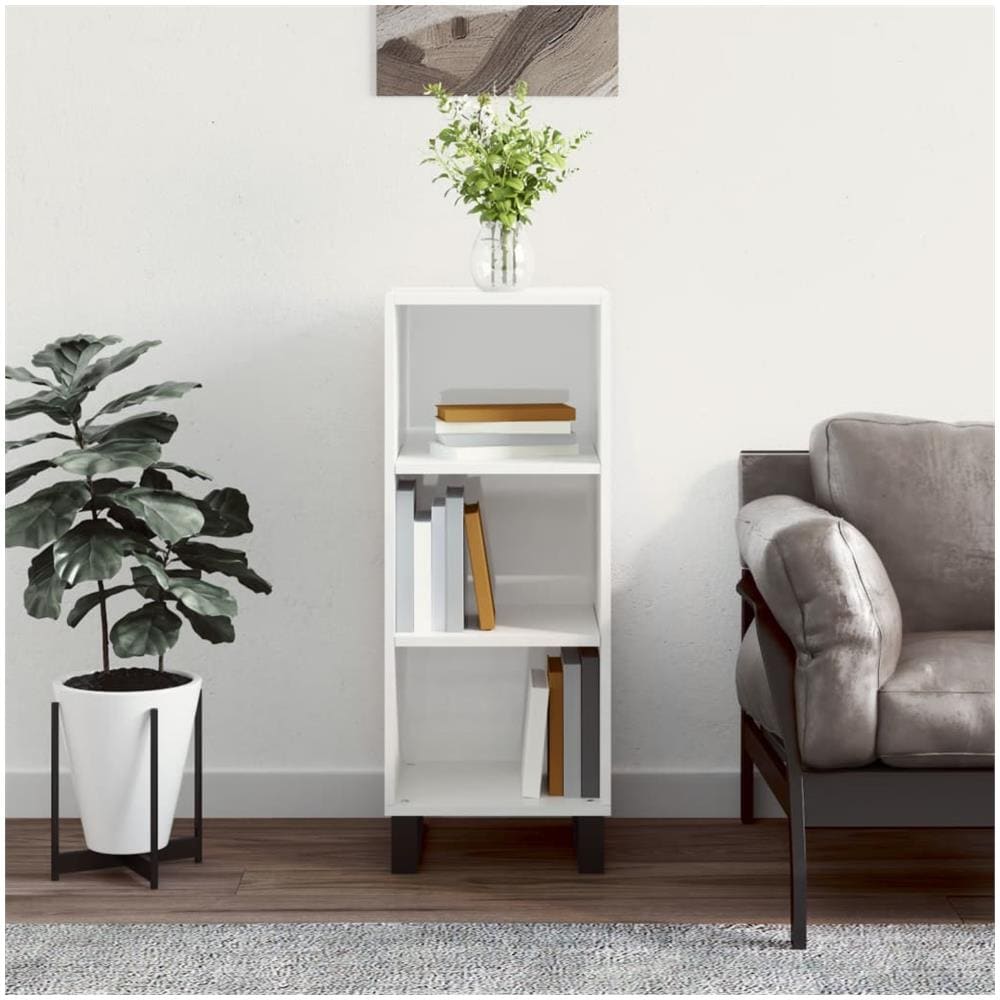Credenza Bianco Lucido 34,5x32,5x90 Cm In Legno Multistrato - Foto 1