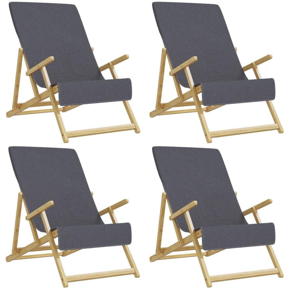 Asciugamani Da Spiaggia 4pz Antracite 60x135 Cm Tessuto 400 Gsm - Foto 2