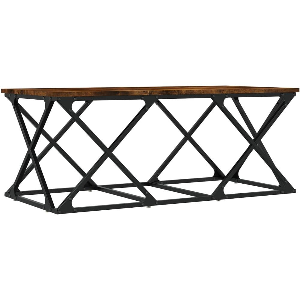 Tavolino Da Salotto Rovere Fumo 100x49x40 Cm Legno Multistrato - Foto 2