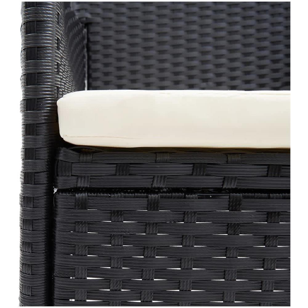 Set Da Pranzo Per Giardino 5 Pz Con Cuscini Polyrattan Nero - Foto 8