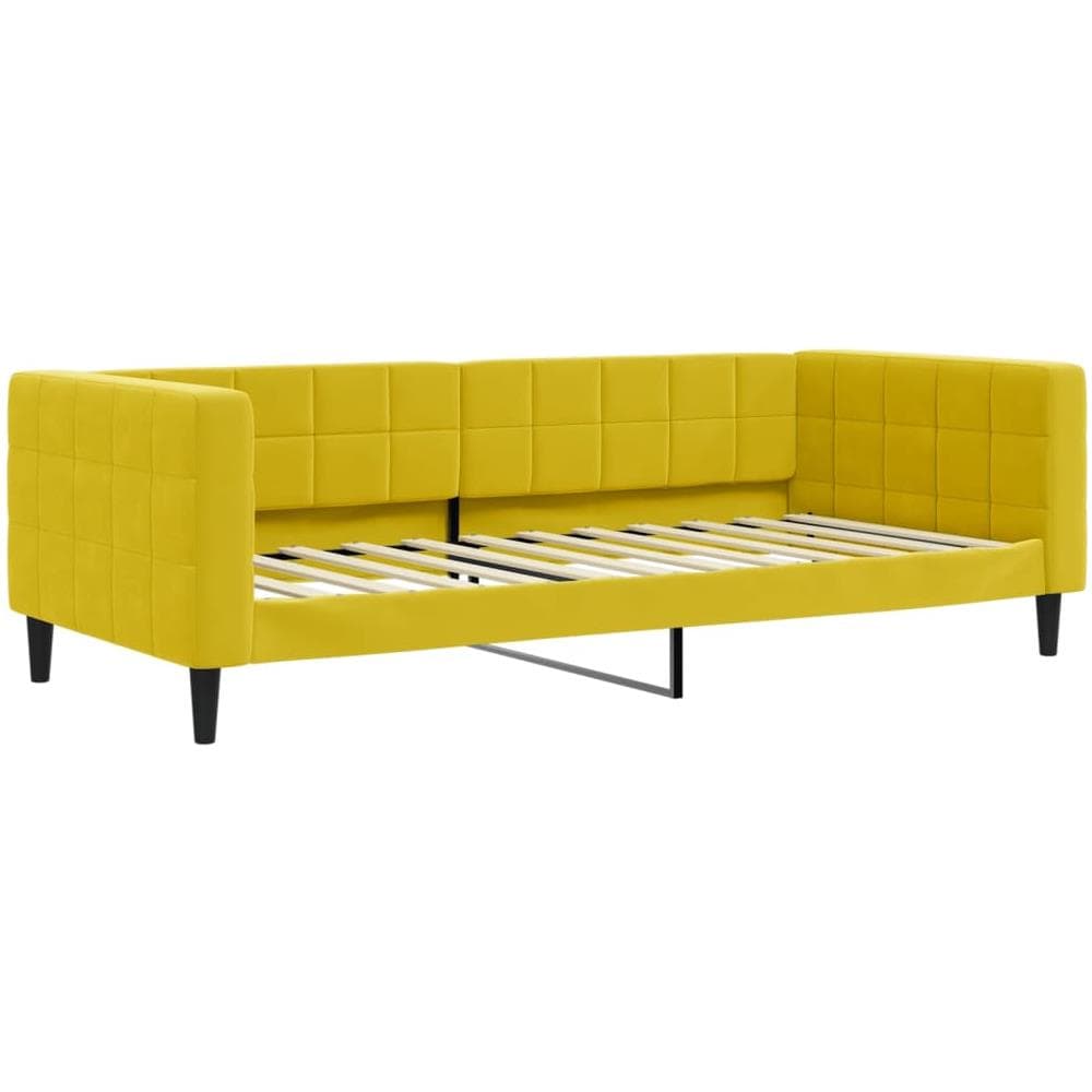 Letto Da Giorno Giallo 90x200 Cm In Velluto - Foto 1