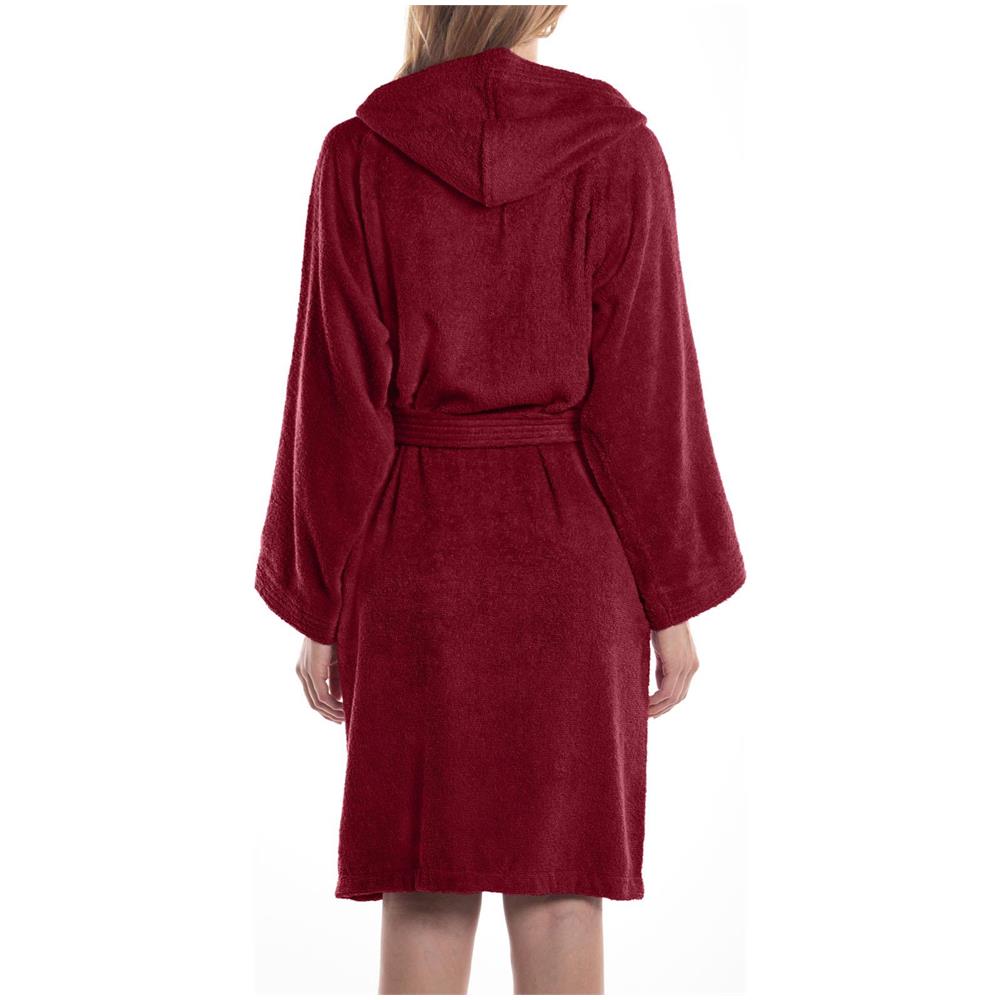 Accappatoio Con Cappuccio Spugnissima Minorca In Cotone Colore Bordeaux Misura M - Foto 2