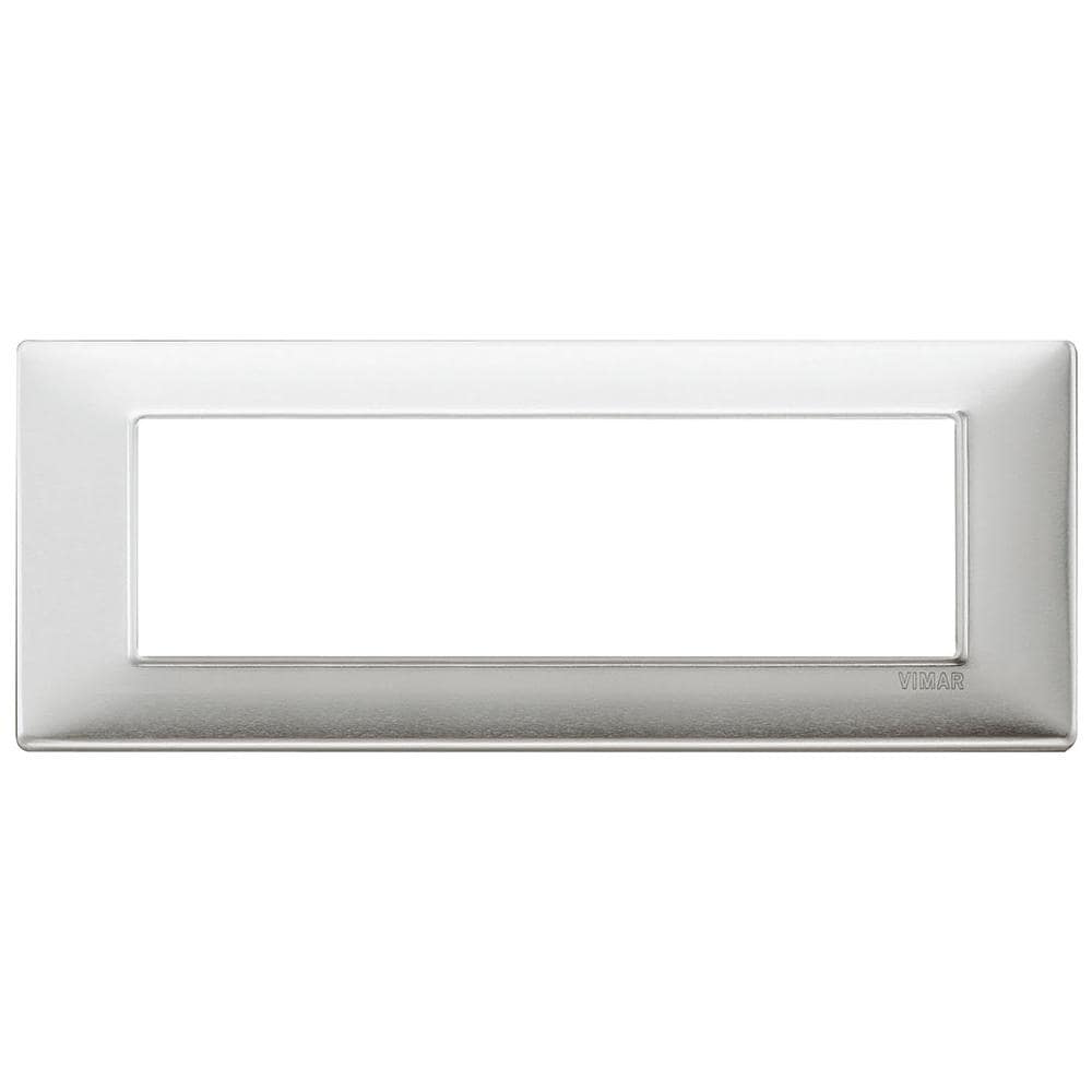 Placca 7 Moduli Alluminio Spazzolato Plana - Foto 1