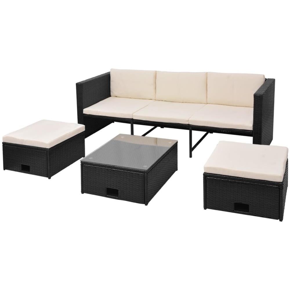 Set Divani Da Giardino 12 Pz In Polirattan Modulare Nero - Foto 2