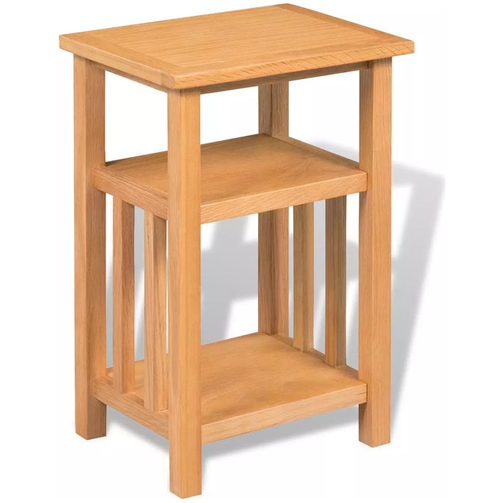 Tavolino da Salotto con Ripiano 27x35x55 cm Massello di Rovere - Foto 2