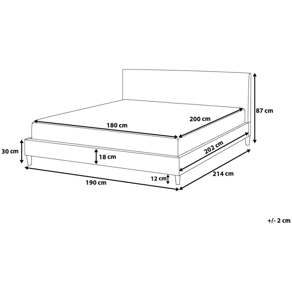 Letto Sfoderabile In Tessuto Beige 180 X 200 Cm Fitou - Foto 2