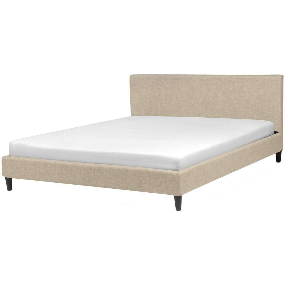 Letto Sfoderabile In Tessuto Beige 180 X 200 Cm Fitou - Foto 1