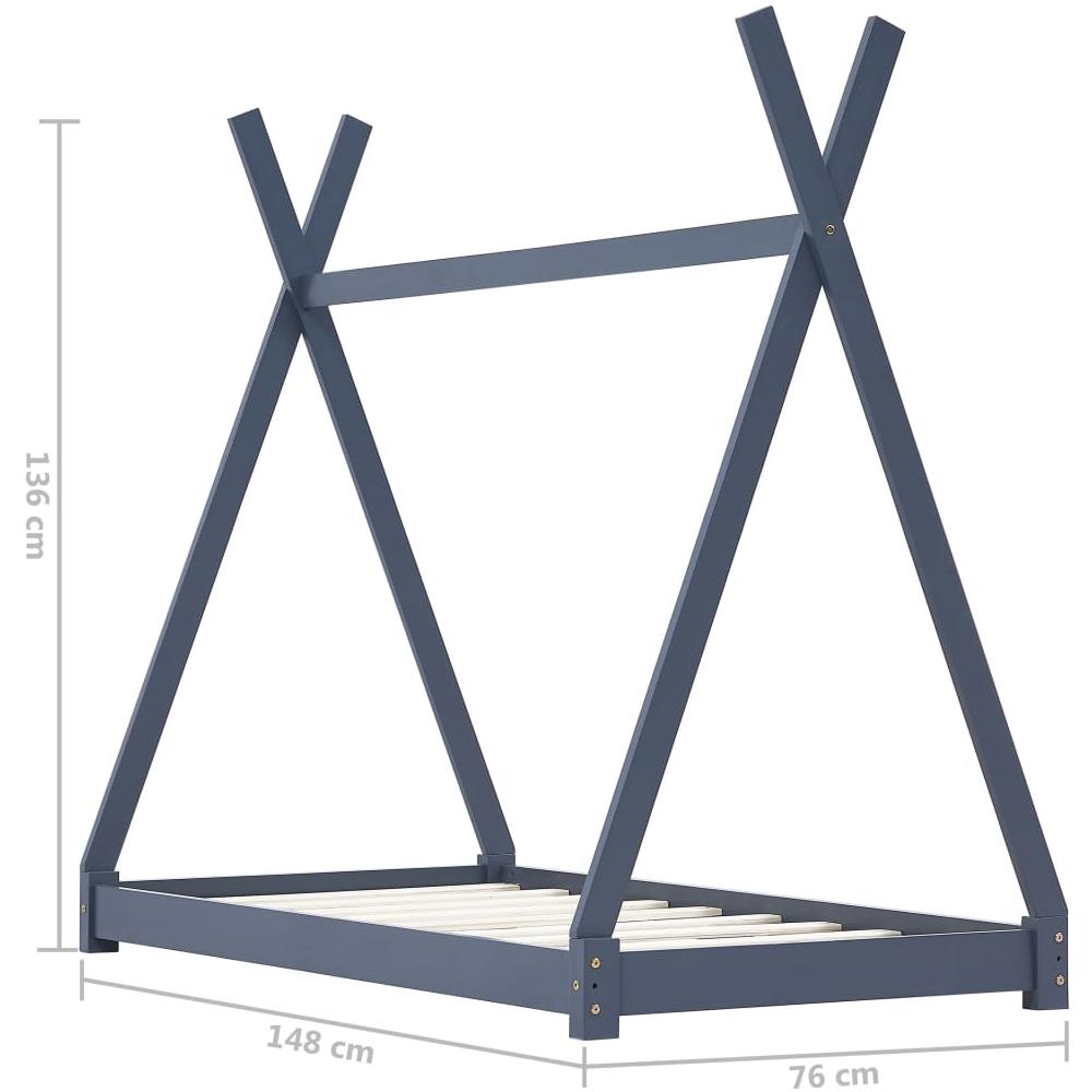 Giroletto Per Bambini Grigio In Massello Di Pino 70x140 Cm - Foto 7