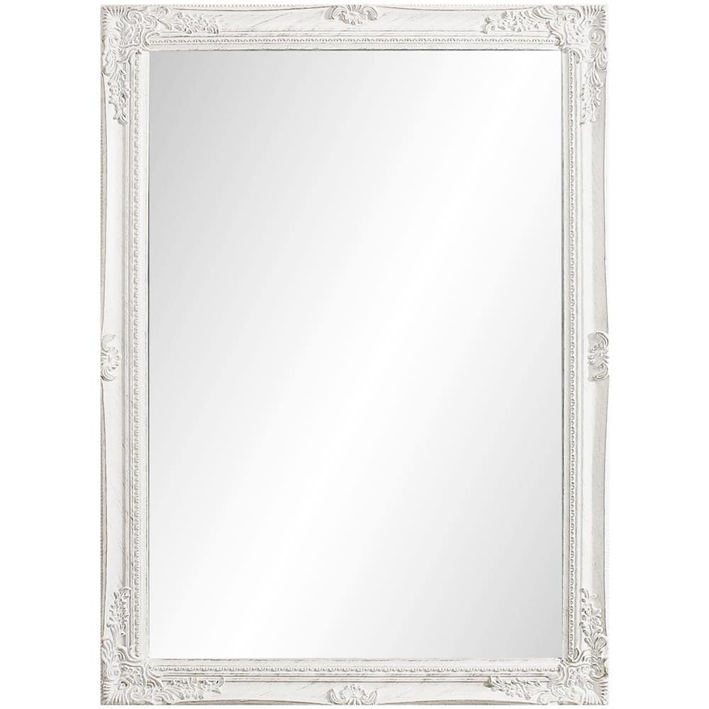 Specchio Miro Bianco Con Cornice In Legno, Da 102x73 Cm Bianco - Foto 1