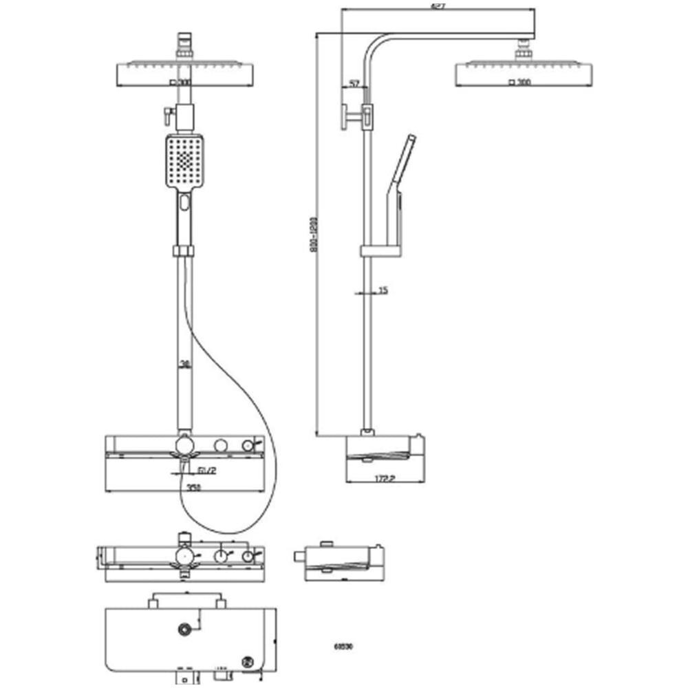 Sistema Soffione Doccia OCEAN Antracite Cromato - Foto 5