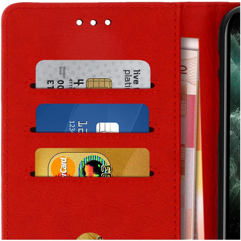 Custodia Apple Iphone 11 Pro Portadocumenti Funzione Supporto Rosso - Foto 2