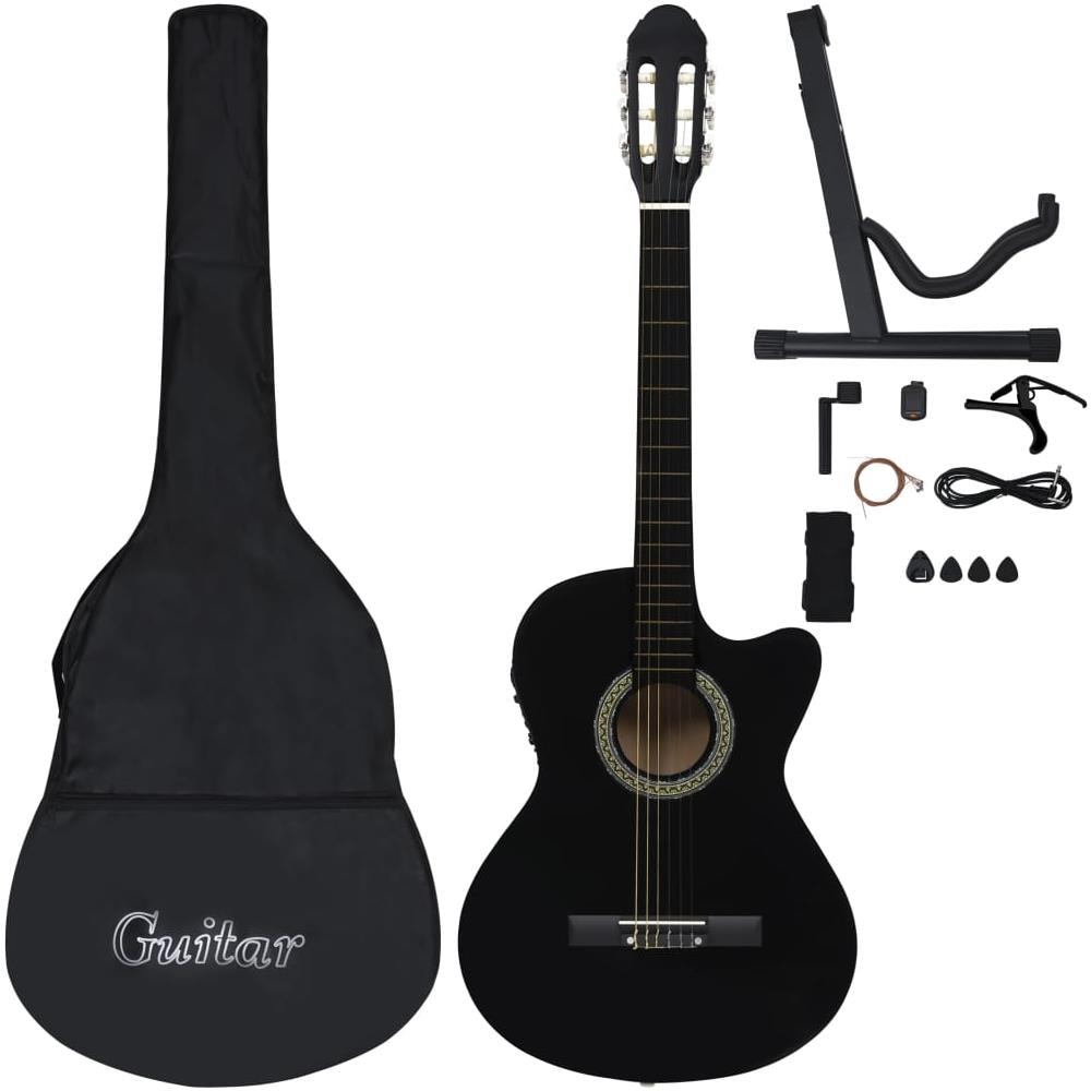 Set Chitarra Western 12 pz con Equalizzatore e 6 Corde Nera - Foto 3