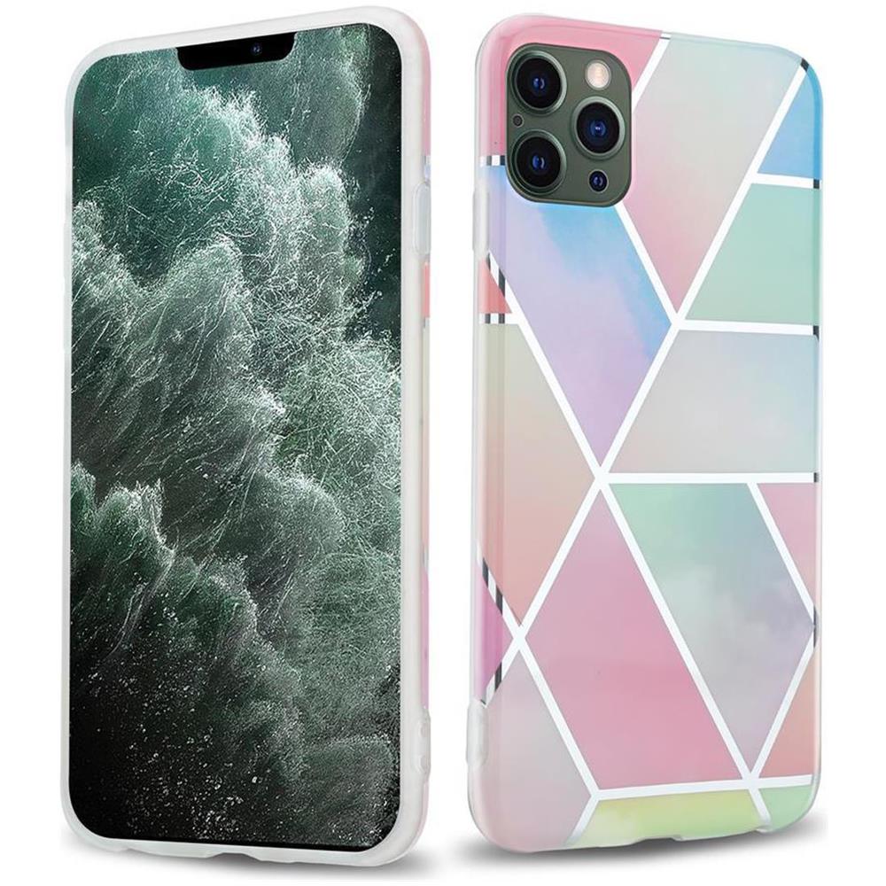 Custodia Compatibile Con Apple Iphone 12 Pro Max (6,7 Zoll) In Marmo Arcobaleno No. 11 - Coperchio Protettivo In Silicone Tpu Con Motivo A Mosaico - Foto 1