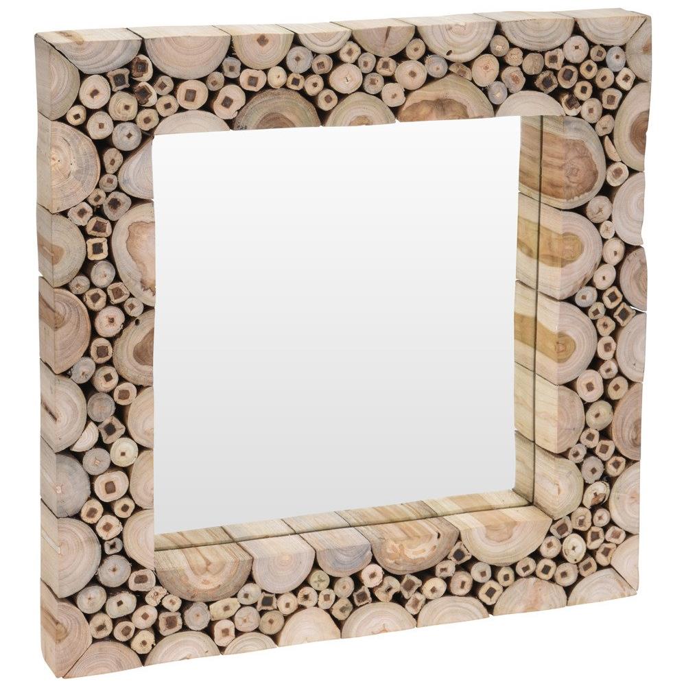 Specchio Da Parete Con Cornice In Legno, Specchio Quadrato Da Parete - Teak, 50 X 50 Cm - Foto 1