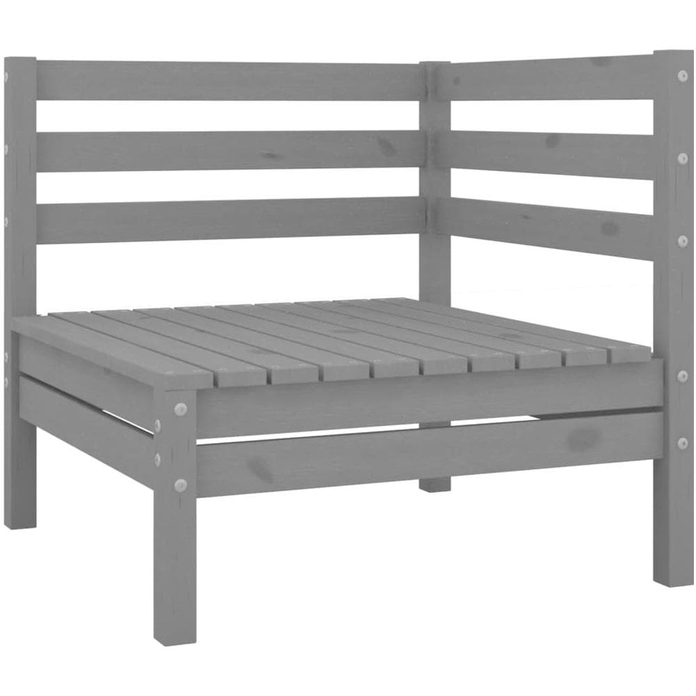Set Divani da Giardino 4 pz Grigio in Legno Massello di Pino - Foto 3